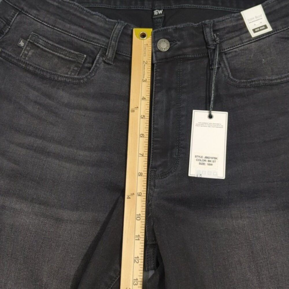 Judy Blue Jeans Women's 16w Black Skinny Fit Mid Rise Frayed Hems Denim Nwt — image 6 of 8